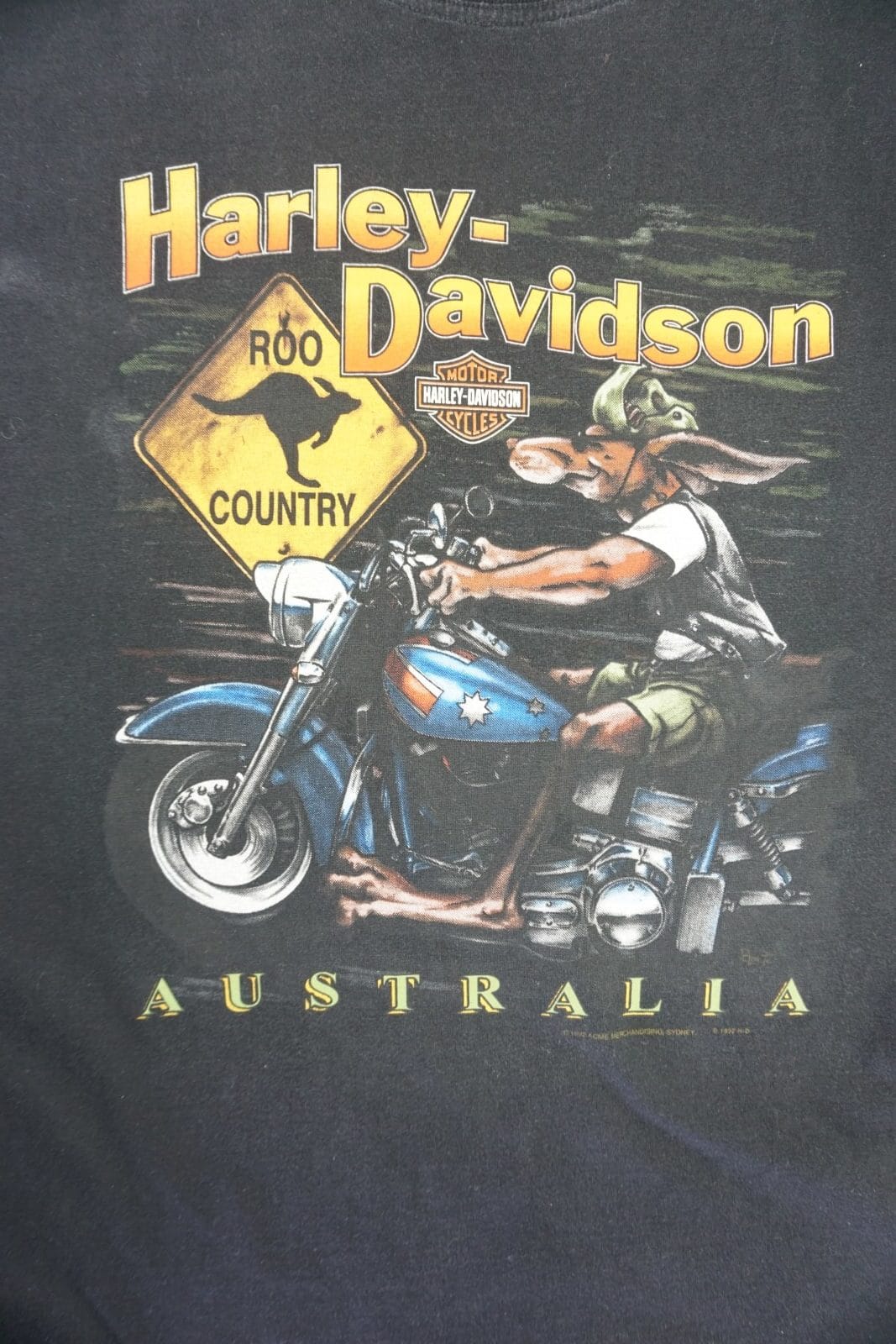 2001 Harley Davidson Australia Biker Dingo Geelong T-Shirt - Papa - Dein Onlineshop für ausgewählte und authentische Vintage Shirts 80er, 90er und 2000er
