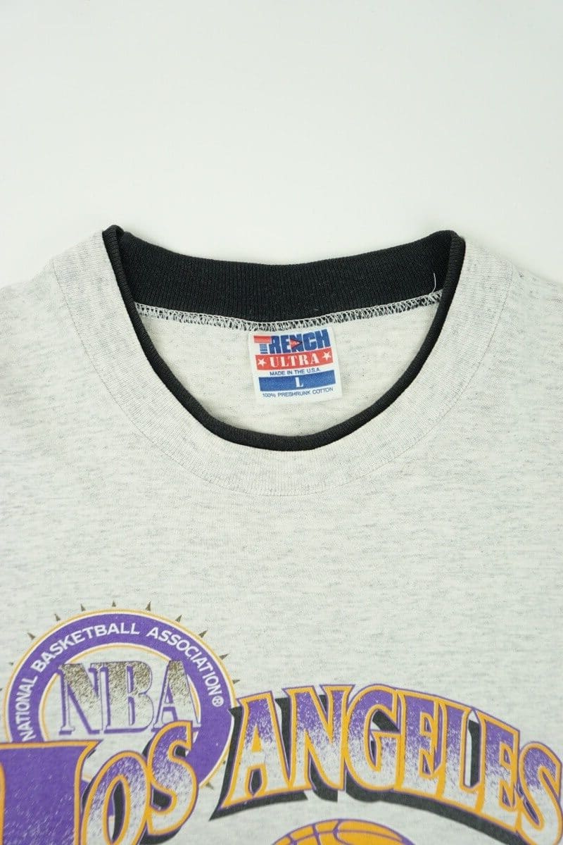 workingclassrebel Los Angeles Lakers Basketball NBA Vintage T Shirt by Spectator Sportswear (Trench) Made in The USA 1993 Large & X-Large New with Tags